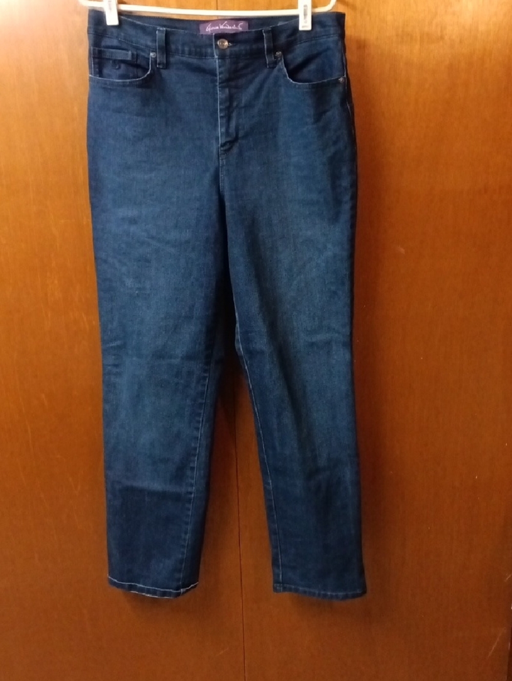 Gloria Vanderbilt Straight-Leg Jeans in Dark Blue Denim